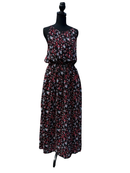 Universal Thread Dresses & Skirts - Universal Thread Black Maxi Dress with Red & White Floral Print